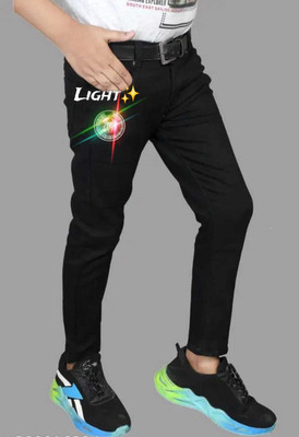 cat look Slim Boys Black Jeans