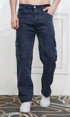 Flaring Regular Men Grey Jeans