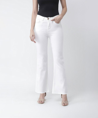 KASSUALLY Boot-Leg Women White Jeans