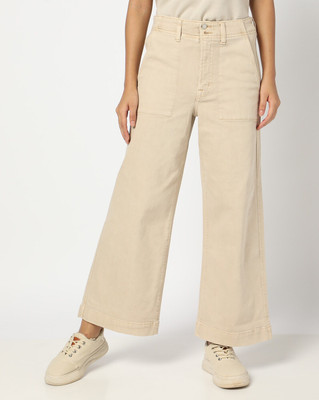 GAP Relaxed Fit Women Beige Jeans