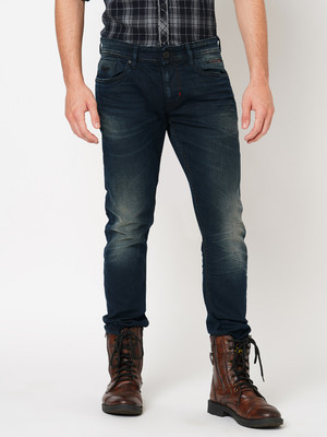 ROOKIES Tapered Fit Men Dark Blue Jeans