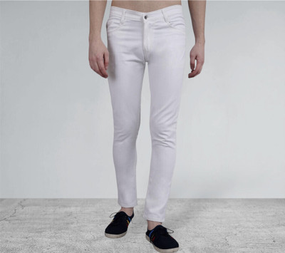 Gajanand Slim Men White Jeans