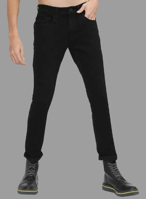 POKHINDA Skinny Men Black Jeans