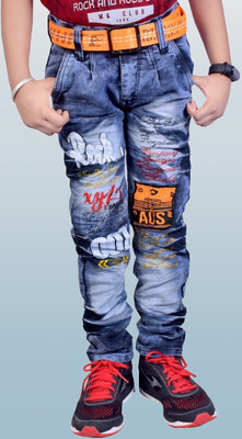 LAHSUAAK Regular Boys Dark Blue Jeans