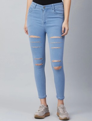 Creatywitty Slim Women Light Blue Jeans