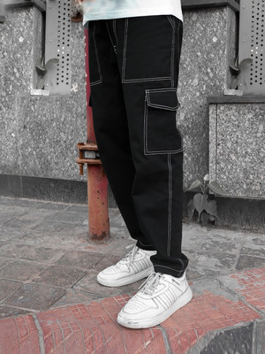 Masterly Weft Regular Men Black Jeans