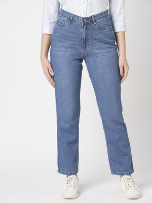 Kraus Jeans Women High-Rise Relaxed Straight Fit Jeans Straight Fit Women Light Blue Jeans