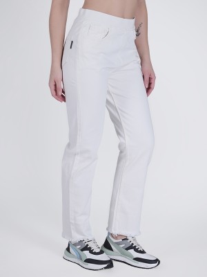 MM-21 Loose Fit Women White Jeans