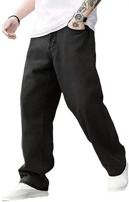 INFINITY CORNER Loose Fit Men Black Jeans