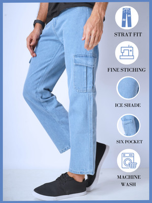 HouseOfCommon Relaxed Fit Men Light Blue Jeans