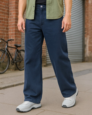BEWAKOOF Super Baggy Loose Fit Men Blue Jeans