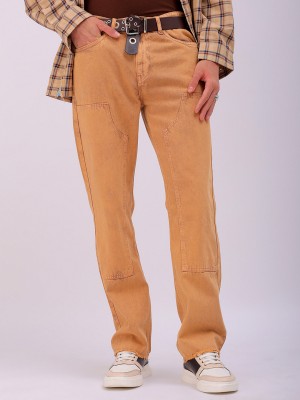 The Indian Garage Co. Relaxed Fit Men Brown Jeans