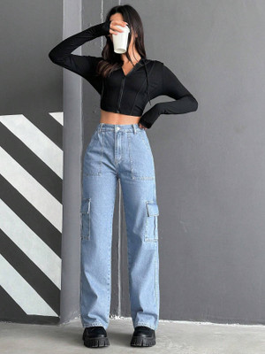 WHISQ Loose Fit Women Light Blue Jeans