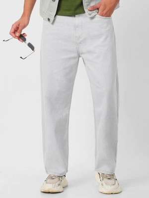 SHINIK Loose Fit Men White Jeans