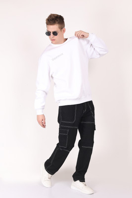 MEIXN Loose Fit Men Black Jeans
