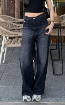 EUROPAA Relaxed Fit Women Black Jeans