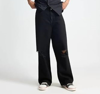 Jeancherry Loose Fit Men Black Jeans