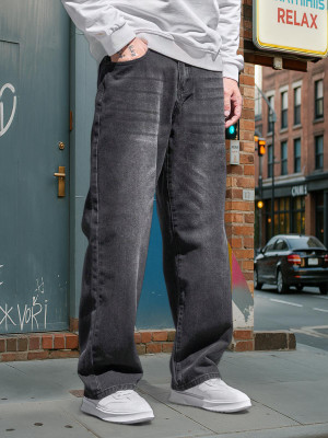 FUDE PRIDE Loose Fit Men Dark Grey Jeans