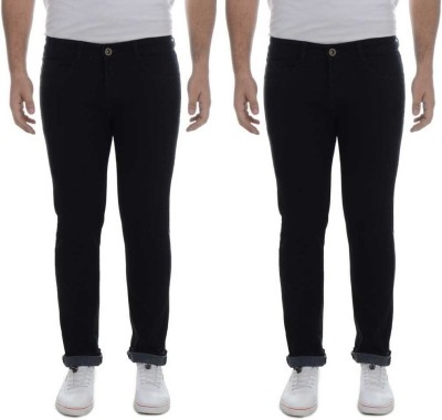 BEN MARTIN Slim Men Black Jeans(Pack of 2)