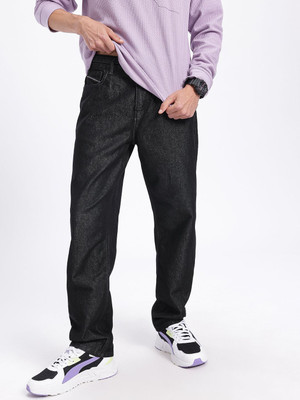 Glitchez Straight Fit Men Black Jeans