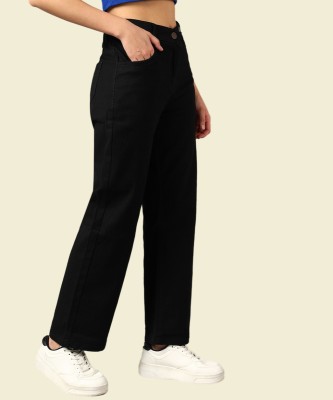 Flaring Relaxed Fit Women Black Jeans