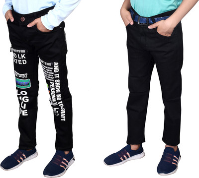 Fandom Collection Regular Boys Black Jeans(Pack of 2)