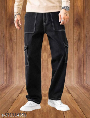 LUMINOIRE Loose Fit Men Black Jeans