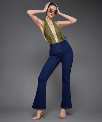Miss Chase Boot-Leg Women Dark Blue Jeans
