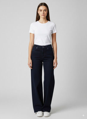 HMAGARMENT Straight Fit Women Dark Blue Jeans