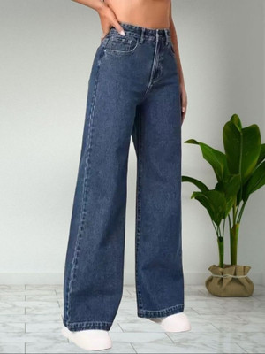 TajHub Straight Fit Women Dark Blue Jeans