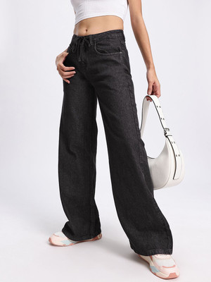 Glitchez Straight Fit Women Black Jeans