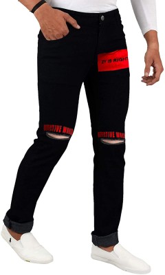 Star4well Slim Men Black, Red Jeans