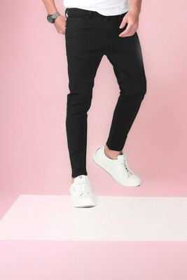 POKHINDA Skinny Men Black Jeans