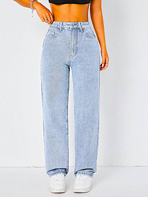 Glossia Boyfriend Women Light Blue Jeans