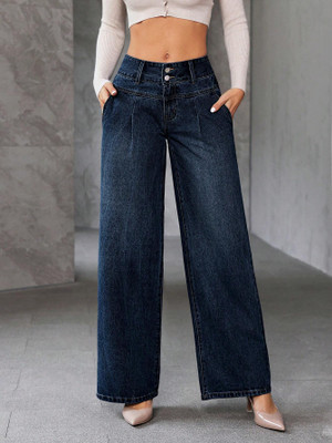 Robecult Loose Fit Women Dark Blue Jeans
