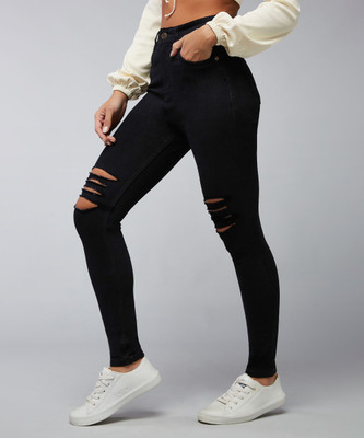 DOLCE CRUDO Skinny Women Black Jeans