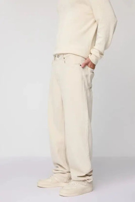 Flaring Regular Men Beige Jeans