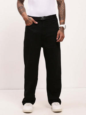 HOKER Straight Fit Men Black Jeans