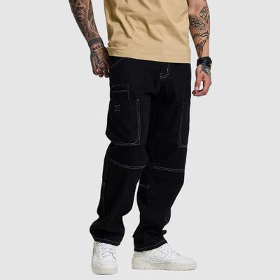 Snitch Loose Fit Men Black Jeans