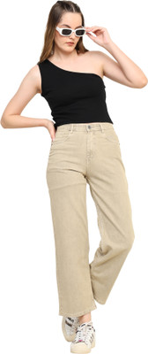 zayla Flared Women Beige Jeans