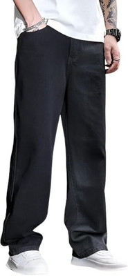 MEIXN Loose Fit Men Black Jeans