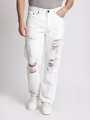 Bene Kleed Relaxed Fit Men White Jeans