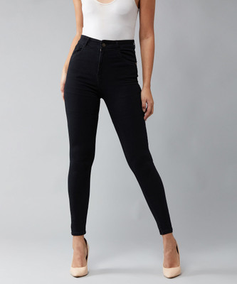 DOLCE CRUDO Slim Women Black Jeans