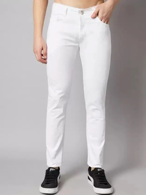 EVAARA Slim Men White Jeans