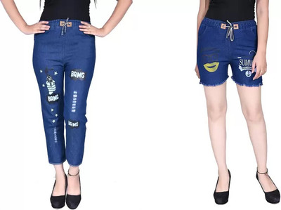 Jg Enterprise Boyfriend Women Dark Blue Jeans(Pack of 2)
