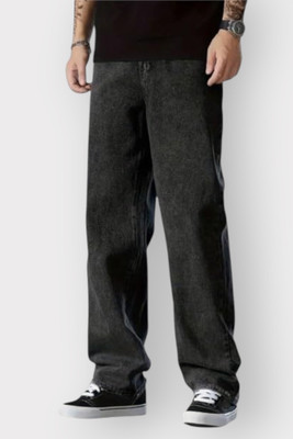TRUESTICH Loose Fit Men Dark Grey Jeans