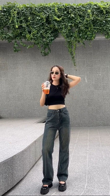 Trishazy Relaxed Fit Women Green Jeans