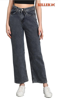 KILLER Straight Fit Girls Dark Grey Jeans