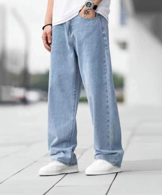 DOBBY Relaxed Fit Men Light Blue Jeans