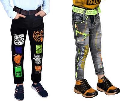 Fandom Collection Regular Boys Multicolor Jeans(Pack of 2)